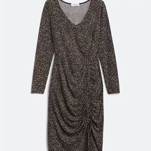 Kaileigh Black and White Long Sleeve Dress